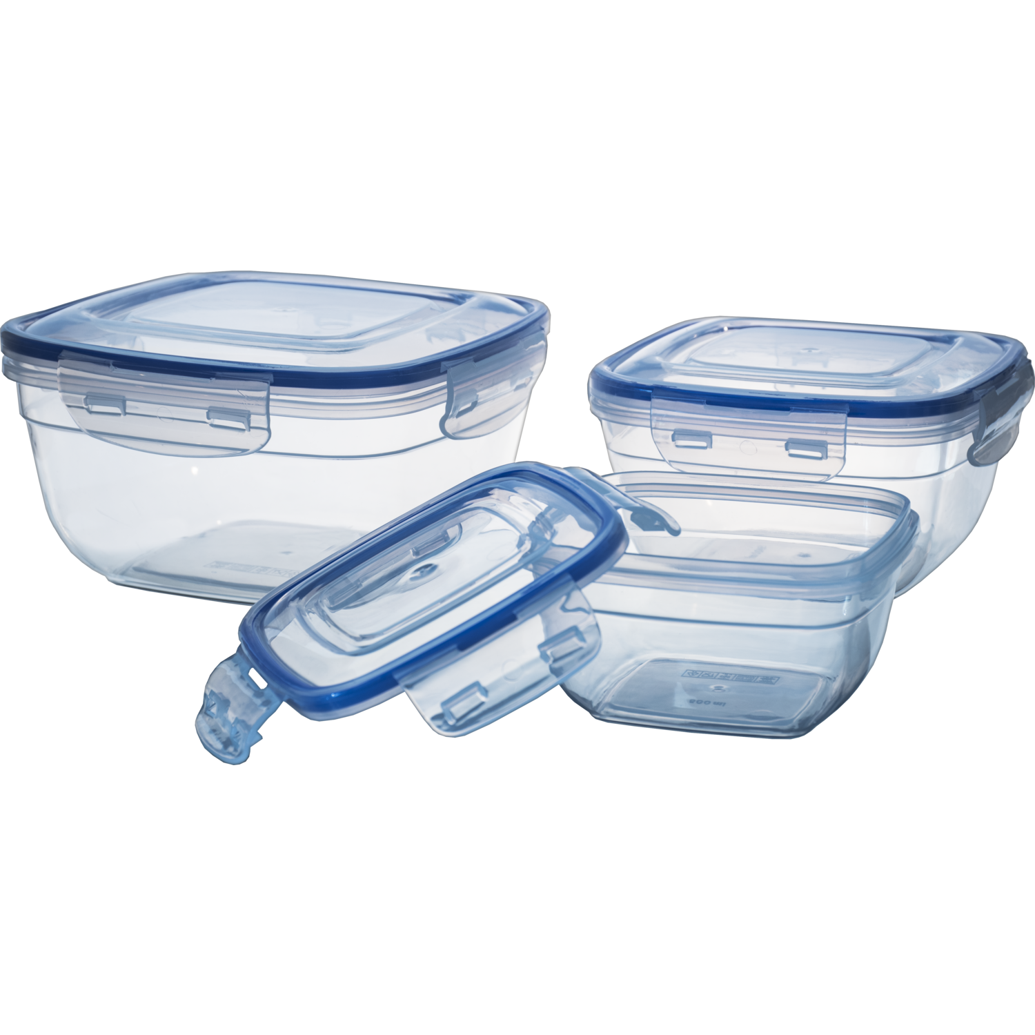 GUSTO CASA - Set 3 Contenitori Rettangolari in Polipropilene con coperchio ermetico Food Organizer